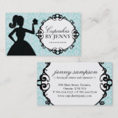 上品なカップケーキのシルエットの名刺 名刺 (正面/裏面)