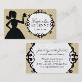 上品なカップケーキのシルエットの名刺 名刺 (正面/裏面)