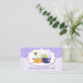 上品なカップケーキストアダマスク 名刺 (スタンド正面)