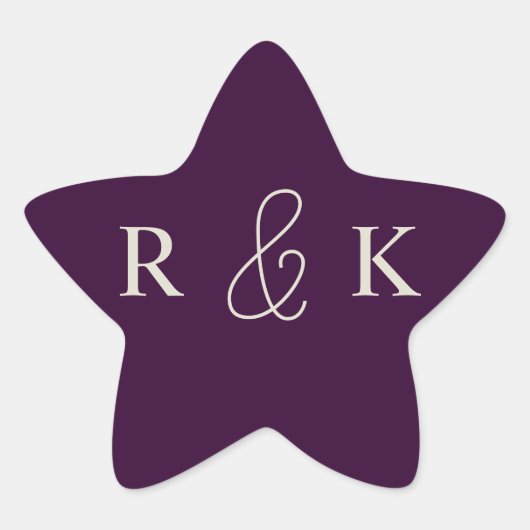 上品なカップルのモノグラム 星シール (正面)