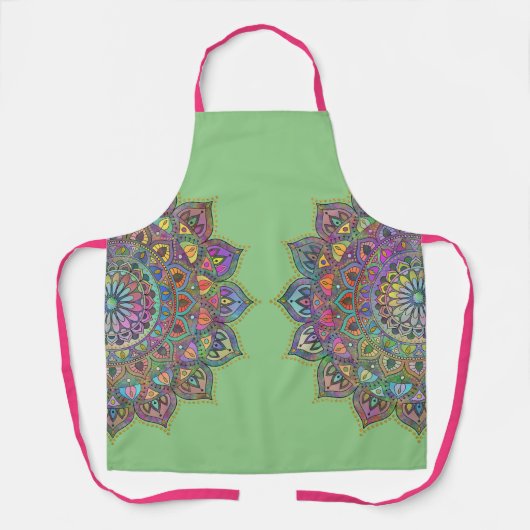 上品なカラフルなマンダラインドスタイル1 エプロン (正面)