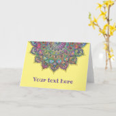 上品なカラフルなマンダラインドスタイル1 カード (黄色い花)