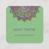 上品なカラフルなマンダラインドスタイル1 スクエア名刺 (裏面)