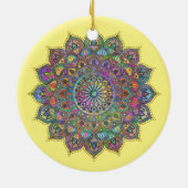 上品なカラフルなマンダラインドスタイル1 セラミックオーナメント (裏面)