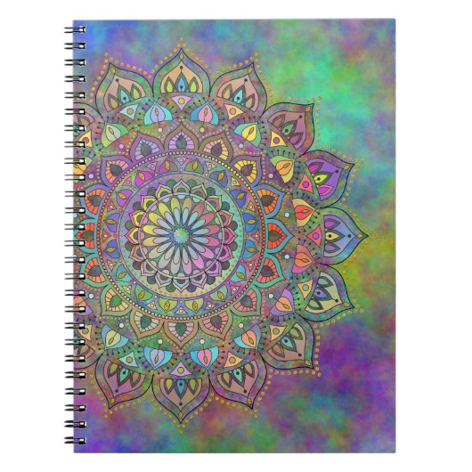 上品なカラフルなマンダラインドスタイル1 ノートブック (正面)