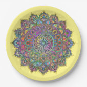 上品なカラフルなマンダラインドスタイル1 ペーパープレート (正面)