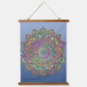 上品なカラフルなマンダラインドスタイル1 吊り下げ型タペストリー (正面)
