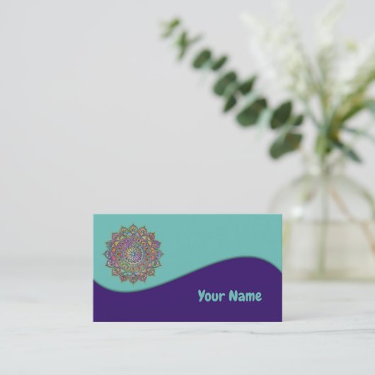 上品なカラフルなマンダラインドスタイル1 名刺 (スタンド正面)