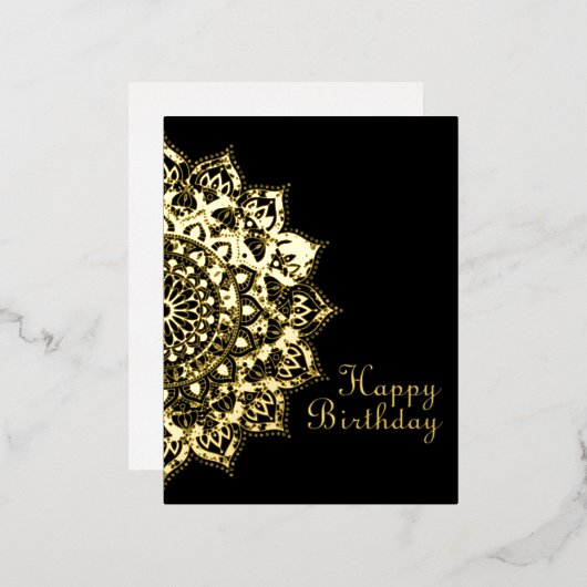 上品なカラフルなマンダラインドスタイル1 箔シーズンポストカード (正面/裏面)