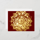 上品なカラフルなマンダラインドスタイル1 箔シーズンポストカード (正面/裏面)