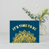 上品なカラフルなマンダラインドスタイル1 箔シーズンポストカード (立ち正面)