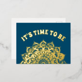 上品なカラフルなマンダラインドスタイル1 箔シーズンポストカード (正面/裏面)