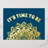 上品なカラフルなマンダラインドスタイル1 箔シーズンポストカード (正面)