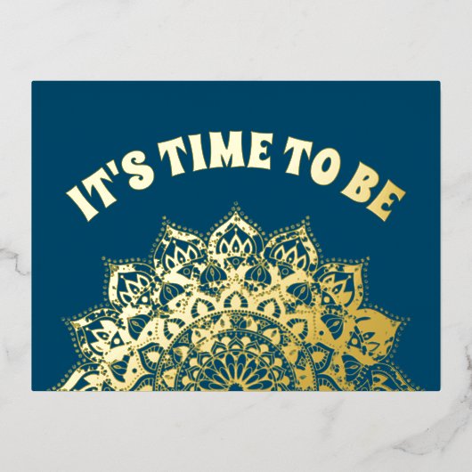 上品なカラフルなマンダラインドスタイル1 箔シーズンポストカード (正面)