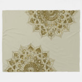 上品なカラフルなマンダラインドスタイル4 フリースブランケット (正面(横))