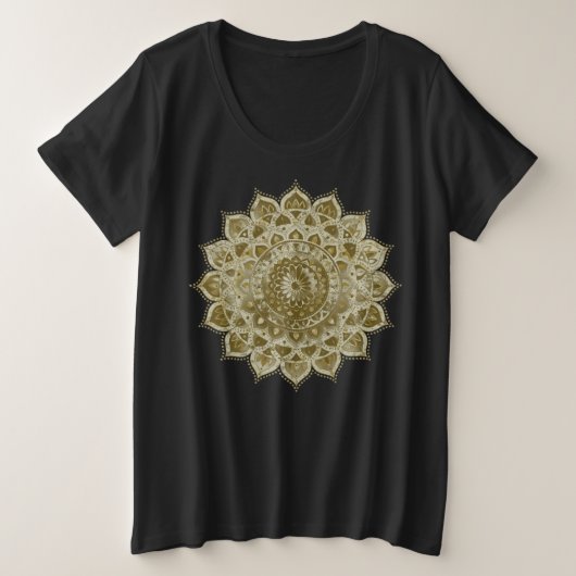 上品なカラフルなマンダラインドスタイル4 プラスサイズTシャツ (デザイン正面)