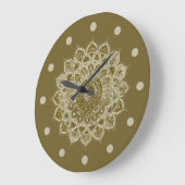 上品なカラフルなマンダラインドスタイル4 ラージ壁時計 (傾斜)