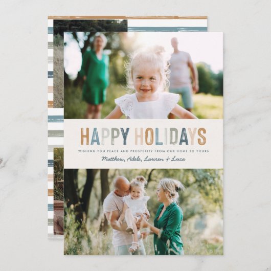 上品なカラフル写真のモダンクリスマス (正面/裏面)