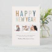 上品なカラフル数々の写真の年賀状 (スタンド正面)