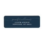 上品なガーリーミニマエレガントリストのネイビーブルースクリプト ラベル (正面)