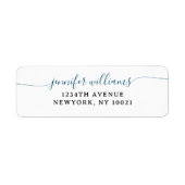 上品なガーリーミニマエレガントリストのネイビーブルースクリプト ラベル (正面)