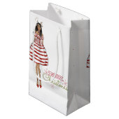 上品なガールクリスマス スモールペーパーバッグ (正面アングル)