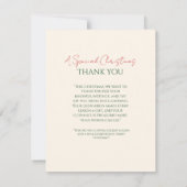 上品なクラシックなクリスマスの教師への感謝のカード サンキューカード (裏面)