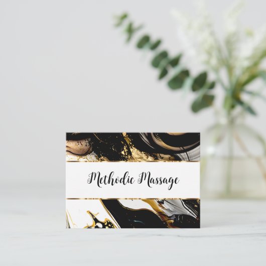 上品なクリエイティブマッサージセラピスト名刺 名刺 (スタンド正面)