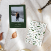 上品なクリスマスのグリーンが美しい カップル ファミリー カード