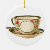上品なクリスマスオーナメントセラミックラウンドティーカップ セラミックオーナメント (裏面)