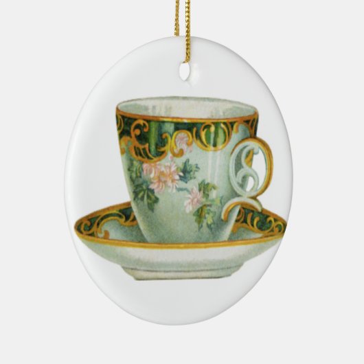 上品なクリスマスオーナメントセラミックラウンドティーカップ セラミックオーナメント (右)