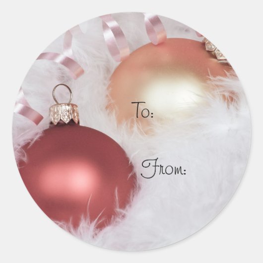 上品なクリスマスギフトタグ ラウンドシール (正面)