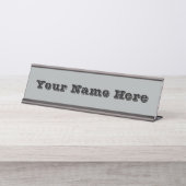 上品なクリスマスシルバーウィンター無地のカラー デスクネームプレート (正面)