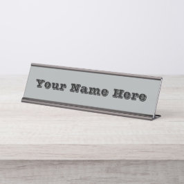 上品なクリスマスシルバーウィンター無地のカラー デスクネームプレート