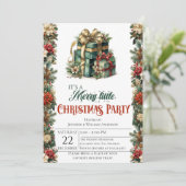 上品なクリスマスパーティーの招待状（ギフトボックス付き） 招待状 (スタンド正面)