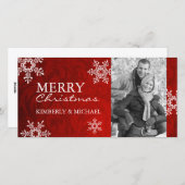 上品なクリスマスフォトカード シーズンカード (正面/裏面)