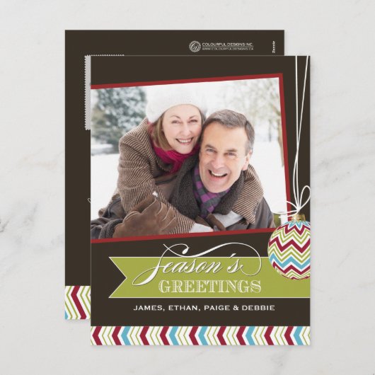 上品なクリスマスフォトポストカード シーズンポストカード (正面/裏面)