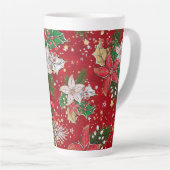 上品なクリスマスポインセチアラテマグ! カフェラテマグ (右アングル)