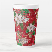 上品なクリスマスポインセチアラテマグ! カフェラテマグ (正面)