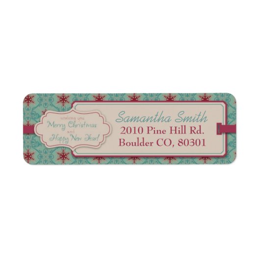 上品なクリスマスリターンラベル ラベル (正面)