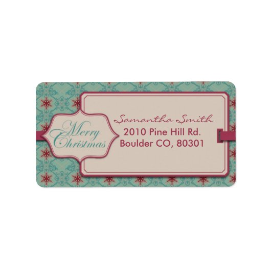 上品なクリスマス住所 シール (正面)