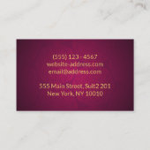 上品なクリムゾンマンダラオーナメント幾何エレガント物 名刺 (裏面)