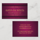 上品なクリムゾンマンダラオーナメント幾何エレガント物 名刺 (正面/裏面)