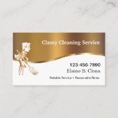 上品なクリーニングの名刺 名刺 (正面)