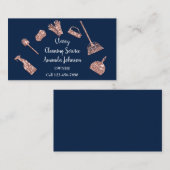 上品なクリーニングサービス金ゴールドロゴMaidRoseGlitter 名刺 (正面/裏面)