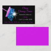 上品なクリーニングレジデンスサービスピンクブルースパーク 名刺 (正面/裏面)