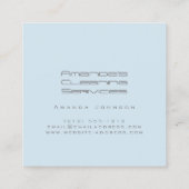 上品なクリーニングレジデンスサービスペーストバラピンク スクエア名刺 (裏面)