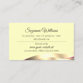 上品なクリームの波状金ゴールドデコールディーセントと贅沢 名刺 (裏面)