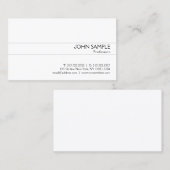 上品なクリーンモダンデザインホワイトプレーンのトレンド 名刺 (正面/裏面)