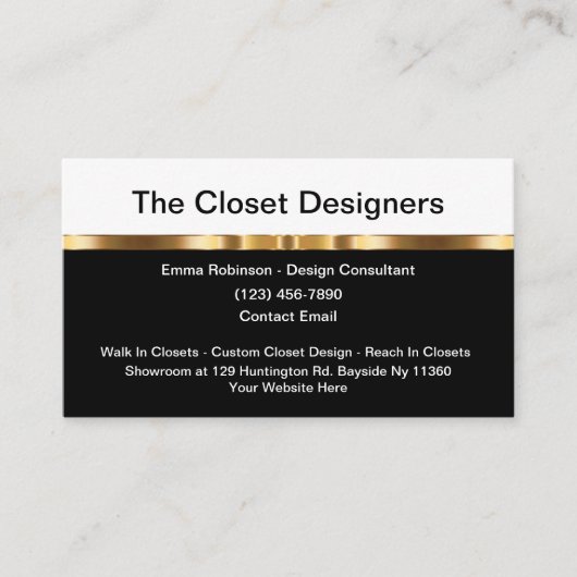 上品なクローゼットのデザイナー名刺 名刺 (正面)